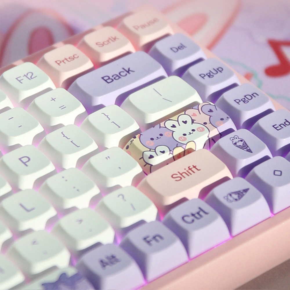 Personalized Purple Theme Lavender Rabbit Keycap