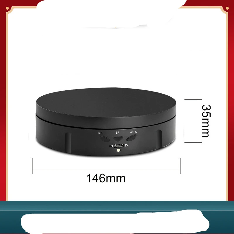 Cross-Border New 146MM Electric Display Stand With 3 Speed And Angle Adjustment, Intelligent Charging Rotating Table, Photography Rotating Disk