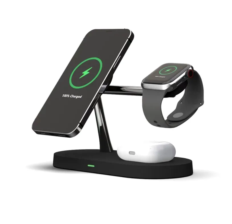 Vertical Bracket Magnetic Three-in-one Wireless Charger