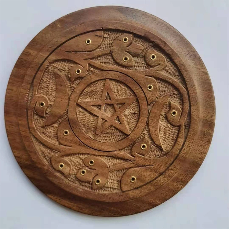 Wooden Hand-carved Five-pointed Star Incense Stick