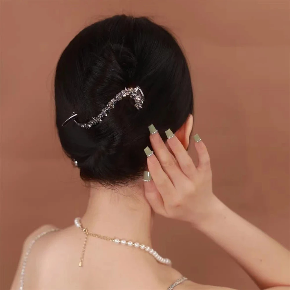 Copper Alloy Zircon Hair Ornament Star Quality Twist Clip