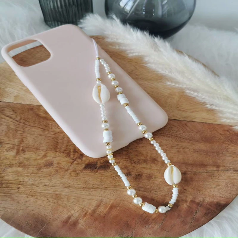 Mobile Phone Lanyard Pearl Natural Shell