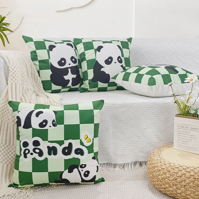 Sofa Living Room Small Throw Plush Cartoon Panda Pillow Case