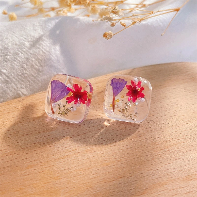 Girls' Cute Colorful Petals Simple Earrings