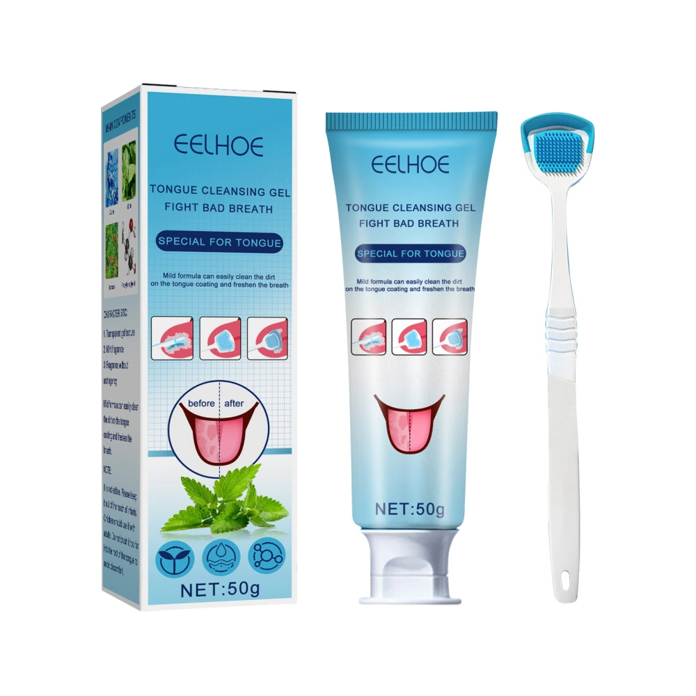 Cleaning Oral And Tongue Coating Cleaning Gel With Brush