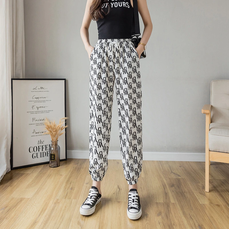 Loose-fitting Feet Thin Letters Casual Pants Harlan Pants Alphabet Slacks Harlan