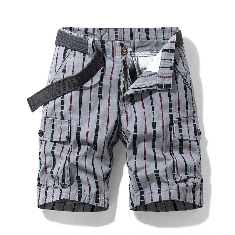 Workwear Five-point Pants Men's Casual Striped Youth Outer Shorts