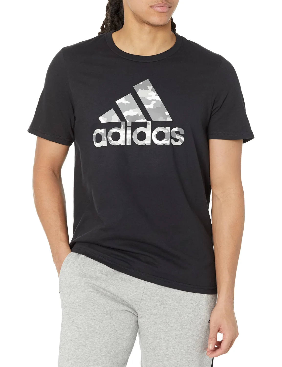 adidas Men's Camo Badge of Sport Graphic Tee