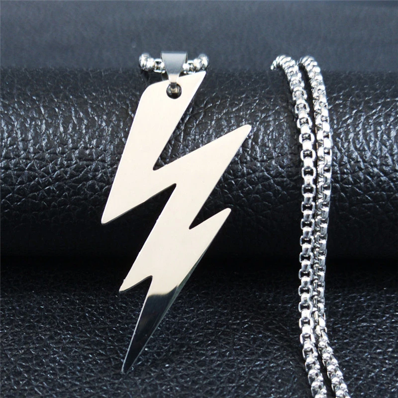 Men's Punk Street Titanium Steel Lightning Necklace