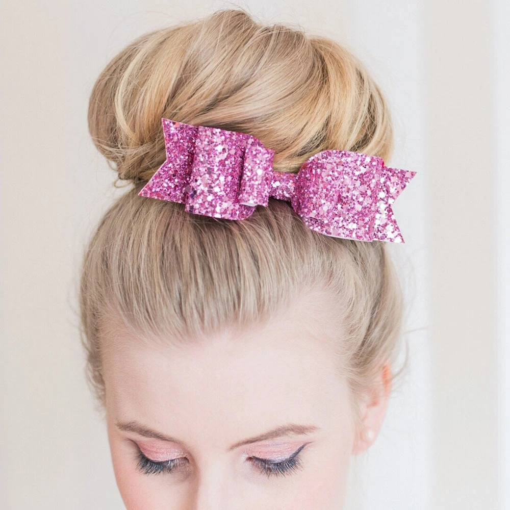 New Hairpin Women's Big Bow Headwear European And American Popular Glittering Powder Spring