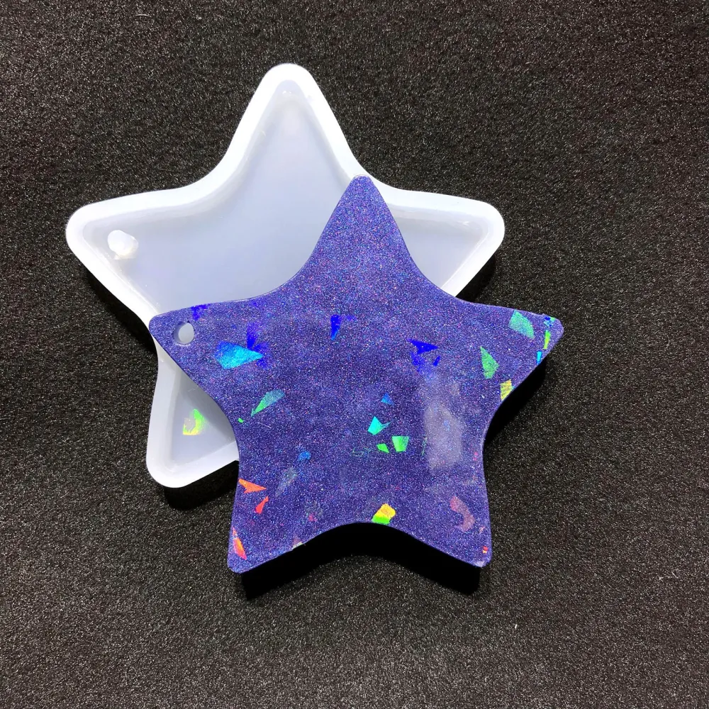 Five Pointed Star Key Chain Holographic Mold