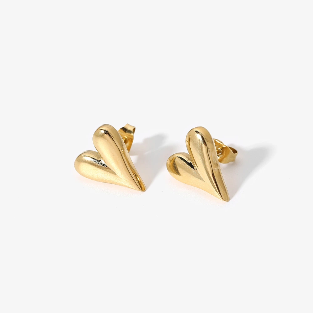 14K Gold-plated Stainless Steel Ladies' Love Fashionable Metal Earrings