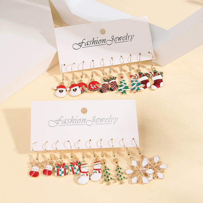 Christmas Earrings 5 Pair Set Holiday