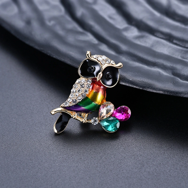 Animal Brooch With Rhinestone Dripping Oil All-match Personality