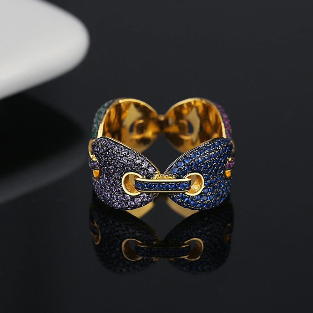 Men's Copper Inlaid Zirconium Fashion Ring