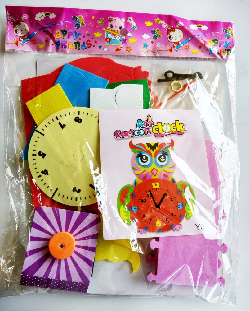 Clock DIY Handmade Materials Cartoon Early Education For Children