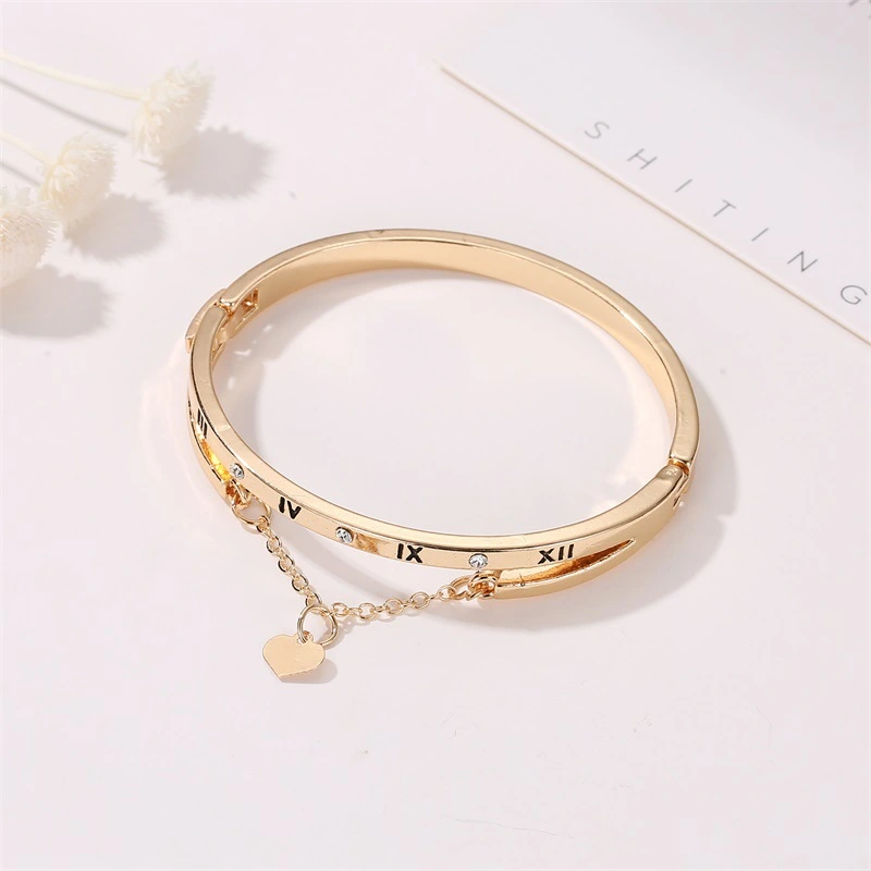 Love Roman Bangle Digital Tassel Peach Heart Temperament Wild