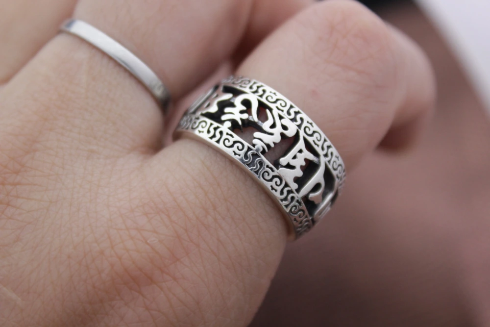 Sterling Silver Vintage Elephant Thai Silver Ring Fashion Punk