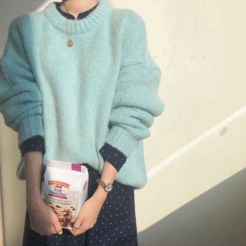 Retro Hedging Thickened Autumn And Winter Loose Slim Knit Sweater