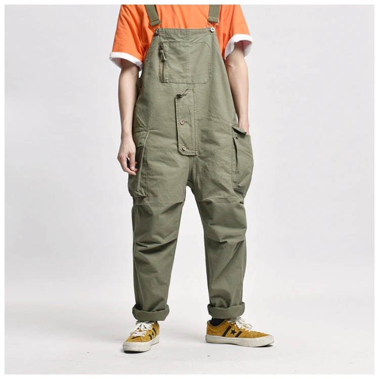 Multi-pocket Tooling Overalls Men's Trendy Brand Loose Wide-legs