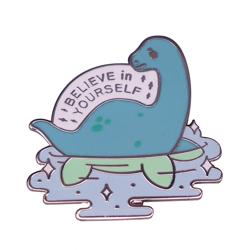 Cute Cartoon Swimming Dinosaur Brooch