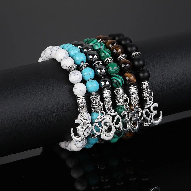 Men's Fashion White Turquoise Alloy Bracelet