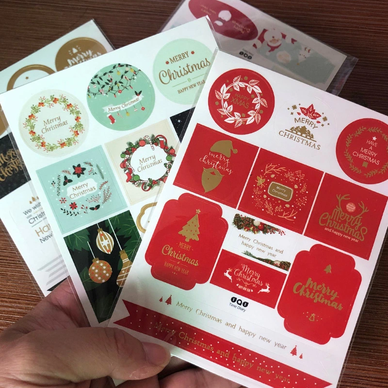 Christmas Gold Foil Stickers Diary Sticker Label