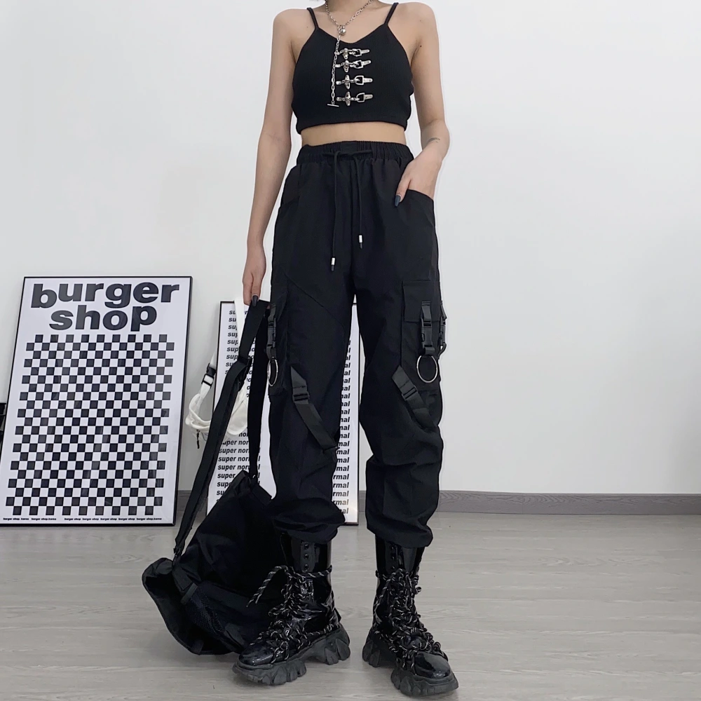 Dark Design Sense High Waist Loose Slim Straight Casual Pants