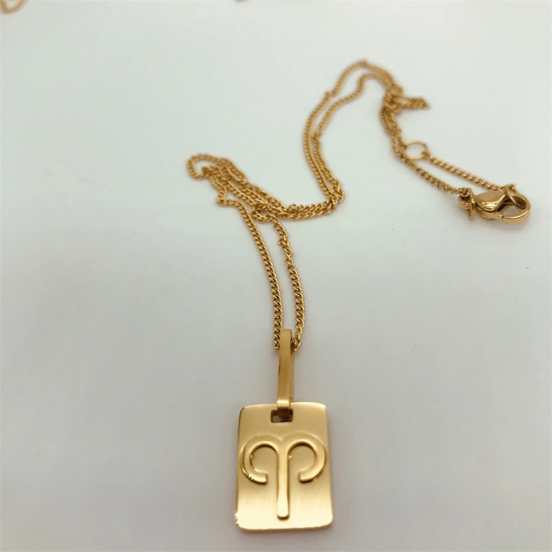 Titanium Steel Electroplating Square Necklace Clavicle Chain