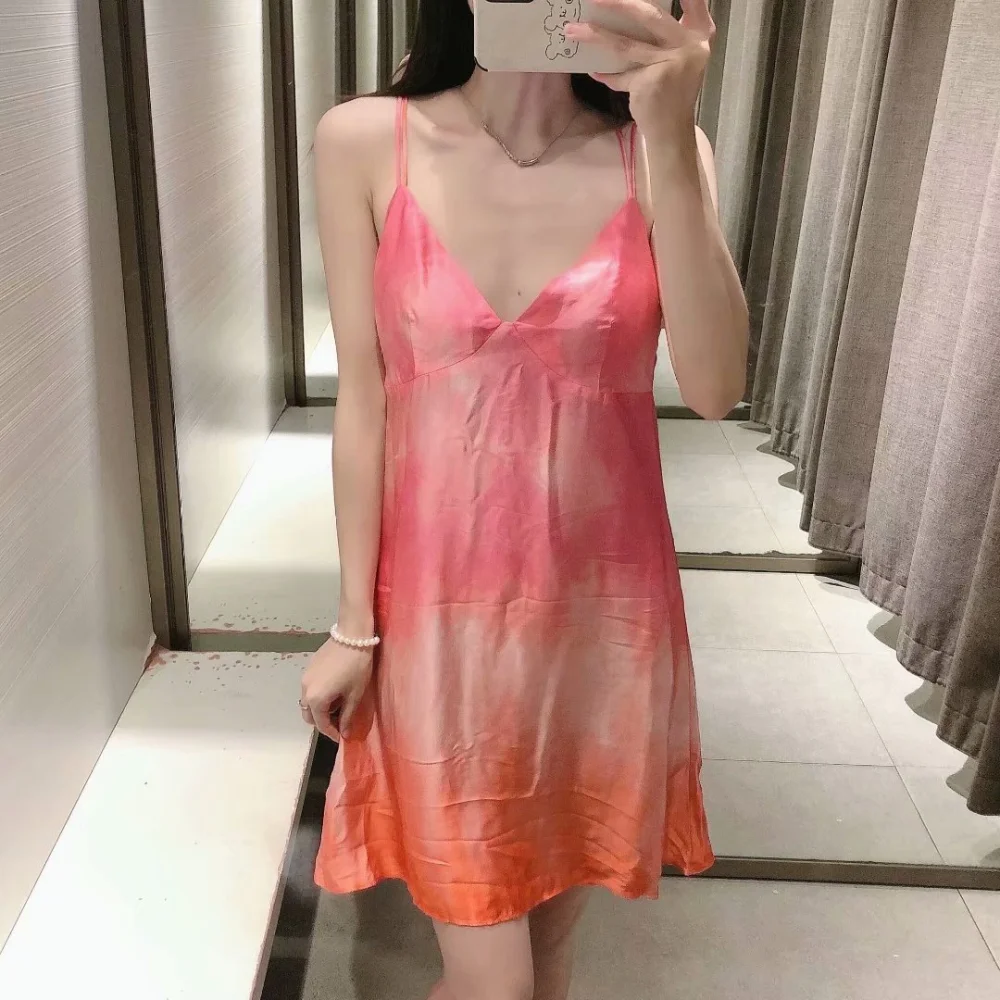 Women's Fashion Sling Tie Dye Mini Dress