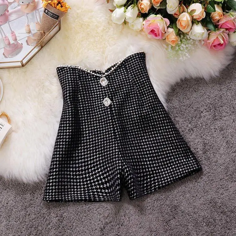 Women's Irregular Pearl High Waist Versatile Wide Leg Shorts