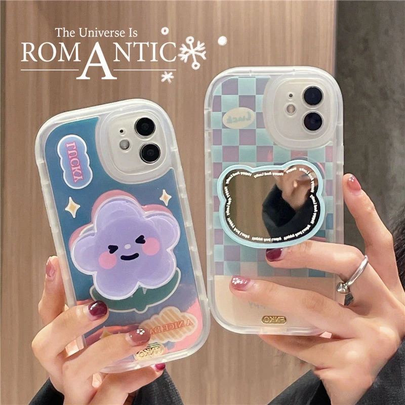 A Mirror Bracket For Laser Flower Bear Mobile Phone Case