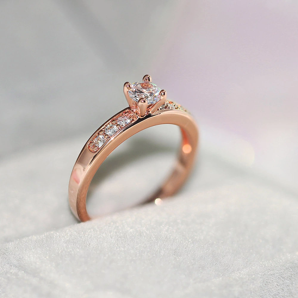 Fashion Women's Gold Plated Zircon Ring