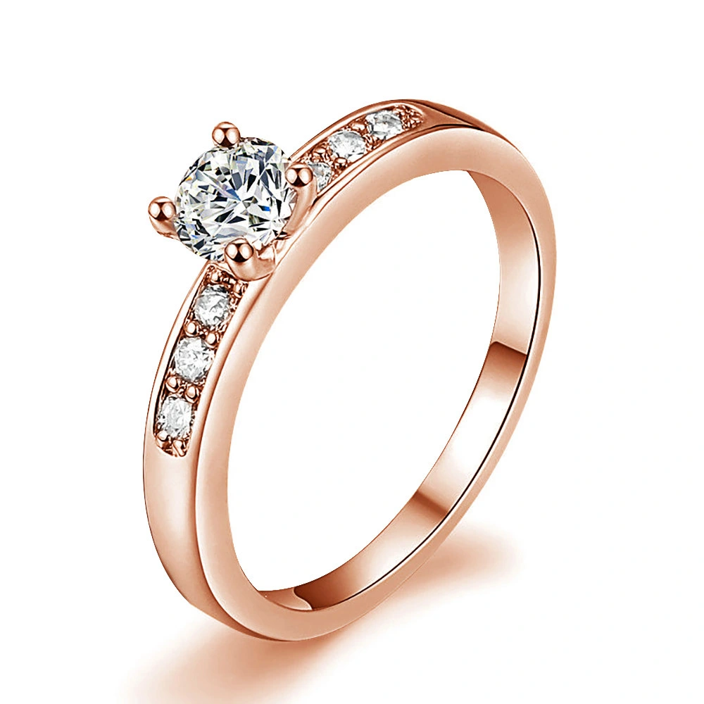 Fashion Women's Gold Plated Zircon Ring
