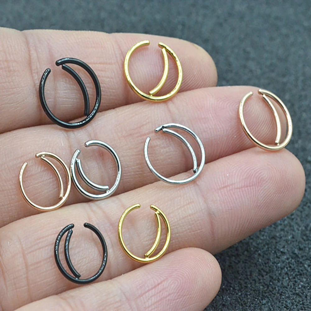 Stainless Steel Nose Ring Moon  Ear Bone Stud Ear Stud