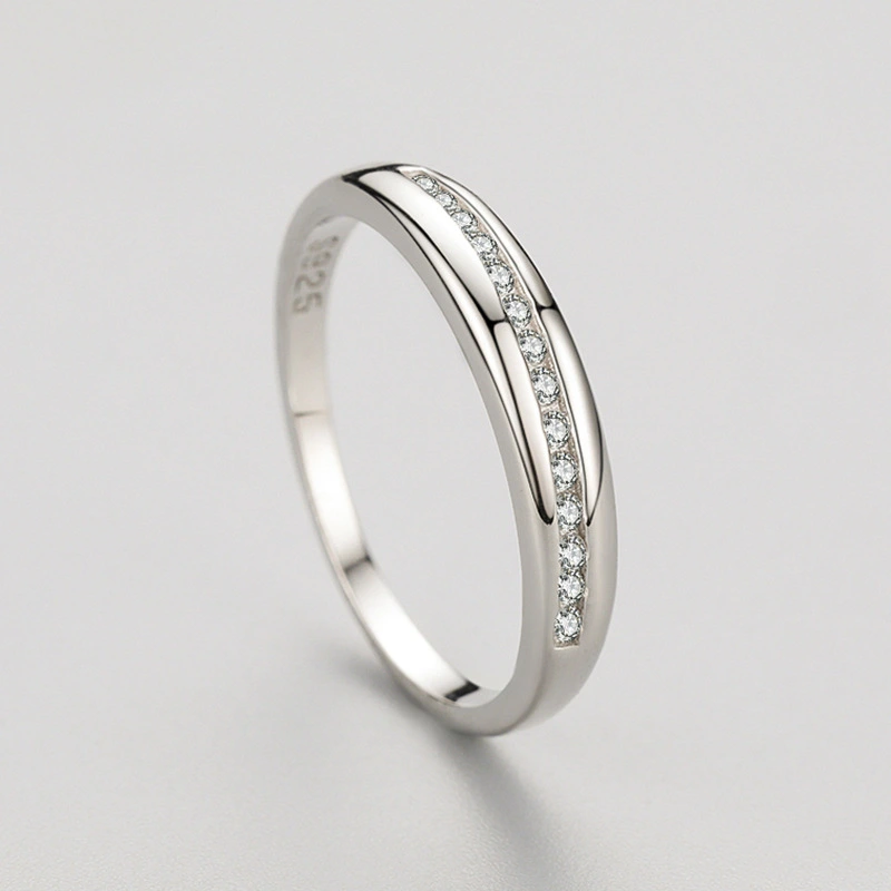 S925 Sterling Silver Simple Geometric Micro Setting Ring