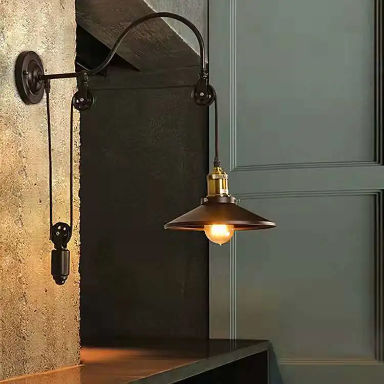 Aisle Wrought Iron Bedside Decoration Retro Industrial Style Wall Lamp