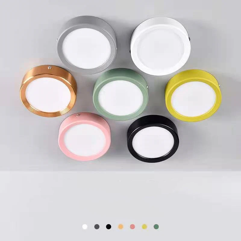 LED Surface Mounted Ultra-thin Downlight Ceiling Three-color Dimming