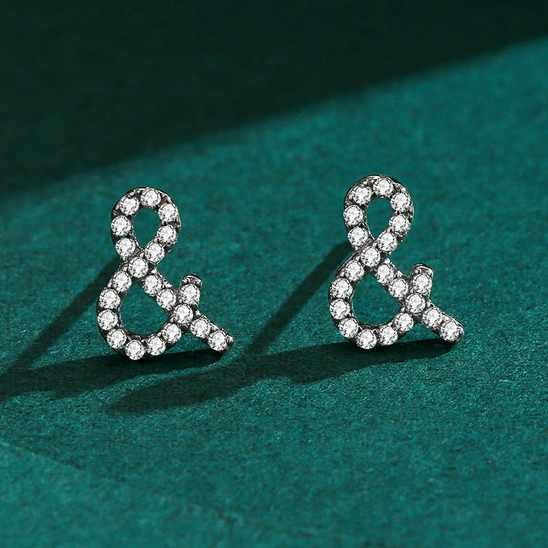 S925 Sterling Silver Simple & Symbol Stud Earrings