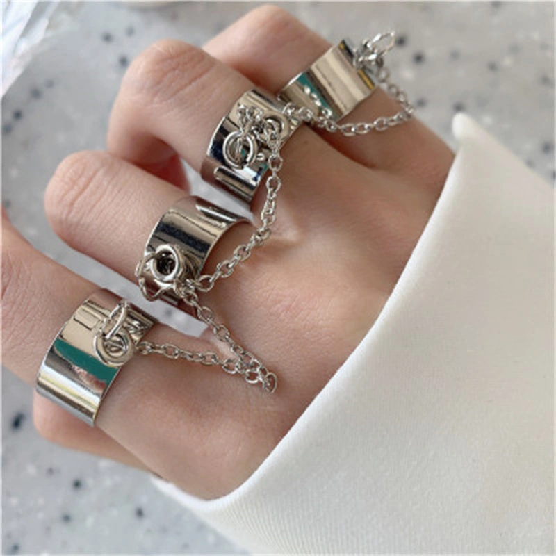 Personality Exaggerated Unisex Alloy Chain Ring