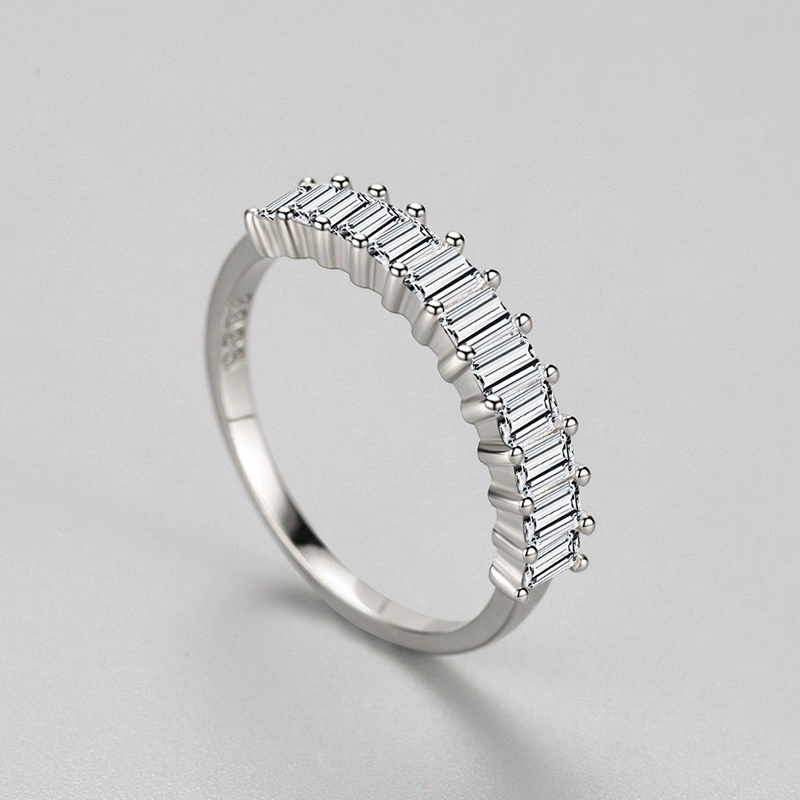 S925 Sterling Silver Stackable Sugar Cube Ring