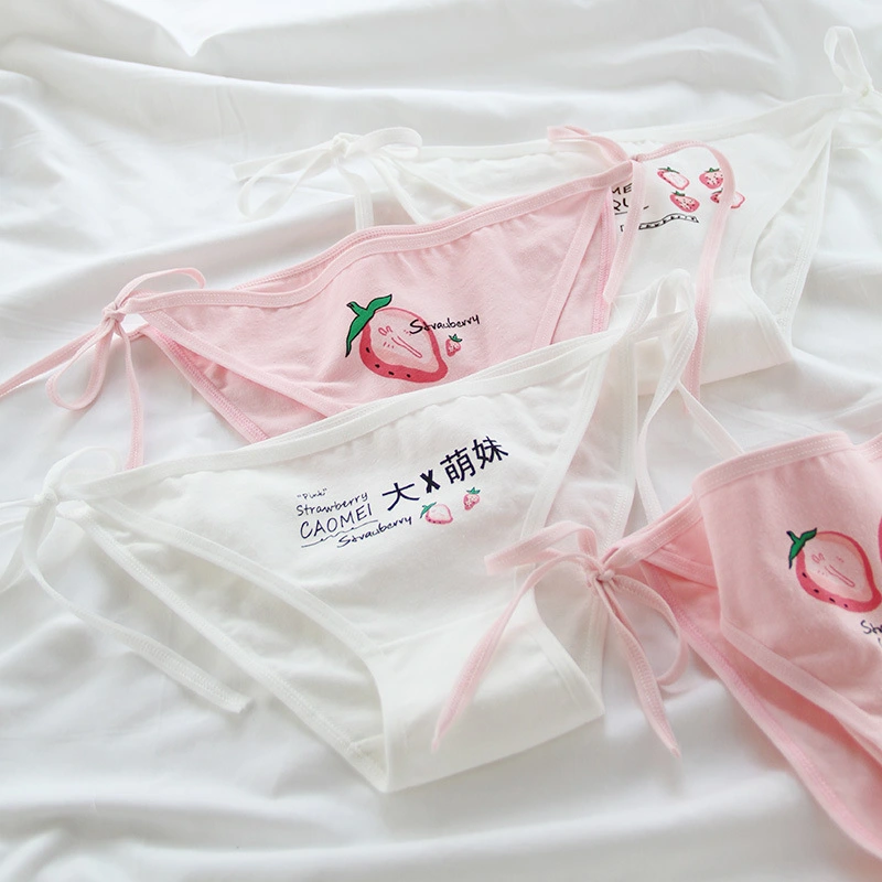 Strawberry Girl With Lace-up Underwear Low Waist Girl