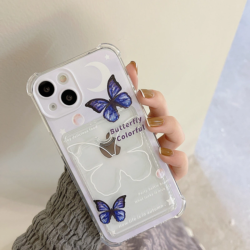 Simple Fashion Butterfly Card Holder Phone Case