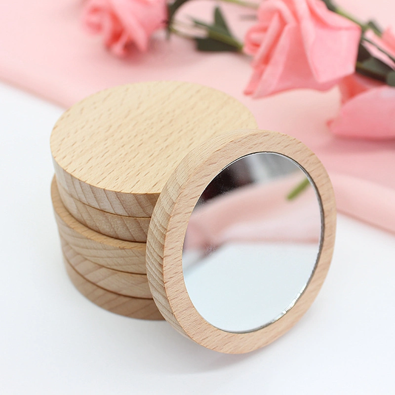 Small Round Mirror For Beginners Portable And Wooden