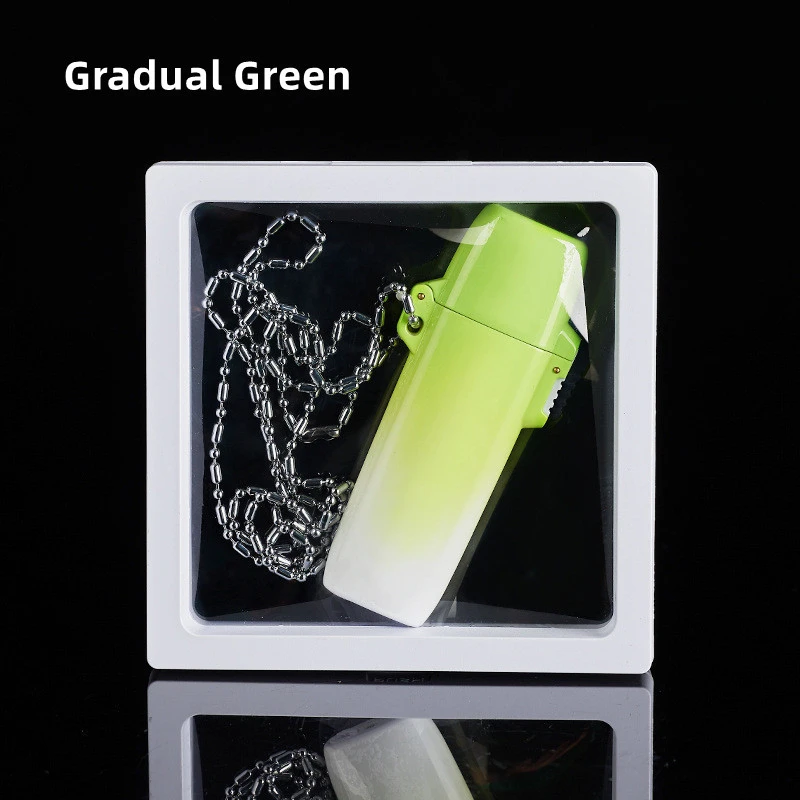 Transparent Waterproof Green Flame Lighter Gas