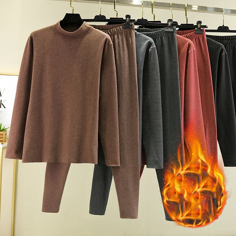 Thermal Underwear Men's Winter Plush Fleece Heating Suit