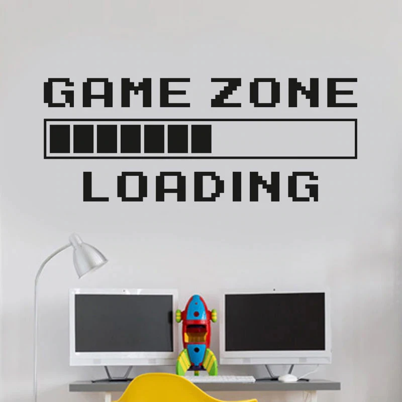 GAME ZONE LOADING Progress Bar Creative Carved Stickers