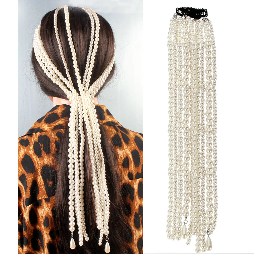 Jewelry Pearl Beaded Hair Accessories Temperament Tassel