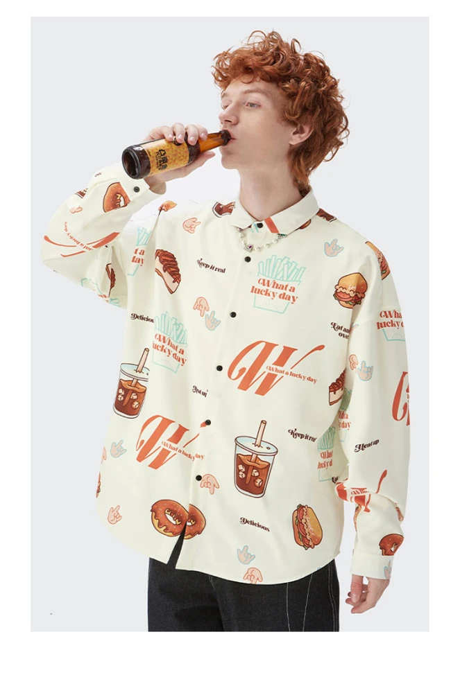 Fashion And Digital Printing Long Sleeve Shirt For Men
