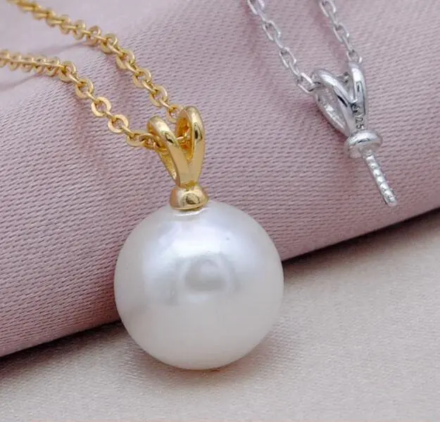 Pearl Pendant Accessories Empty Support Necklace Pendant 925 Sterling Silver Buckle